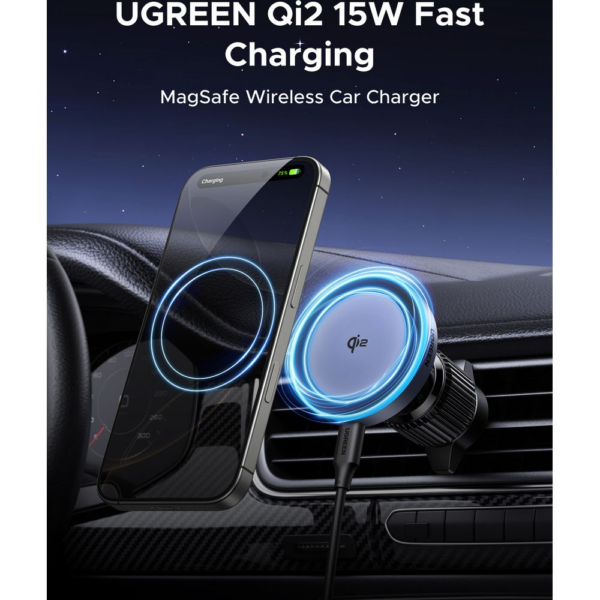 ugreen-qi2-15w-magsafe-uyumlu-kablosuz-sarjli-arac-tutucu-4-1 Ugreen Qi2 15W MagSafe Uyumlu Kablosuz Şarjlı Araç Tutucu