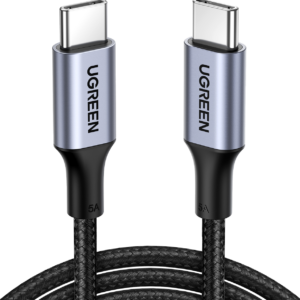 ugreen-usb-c-100w-orgulu-hizli-sarj-kablosu-2-m-1-1 Ugreen USB-C 100W Örgülü Hızlı Şarj Kablosu (2 m)